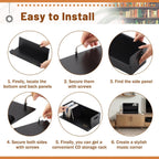 CroBlissful 2 Set Wooden CD Storage Box Holder Shelf Cassette Tape Display Racks with Carrying Handles, Organizer Shelf for Movie Cases, DVDs, Each Set Can Store up to 36 Pcs CDs (Black)