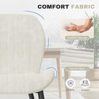 Dining Chairs Set of 2 Modern Velvet Dining Room Chairs Upholstered Dining Chairs with Thick Cushions Metal Legs Armless Back Chair for Kitchen and Living Room Cream