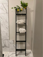 BARNWOODUSA Reclaimed Wood Bookcase Ladder 5 Foot, 5-Foot, Black | Instant Style Upgrade: Elevate your space with a chic, classic blanket storage solution!