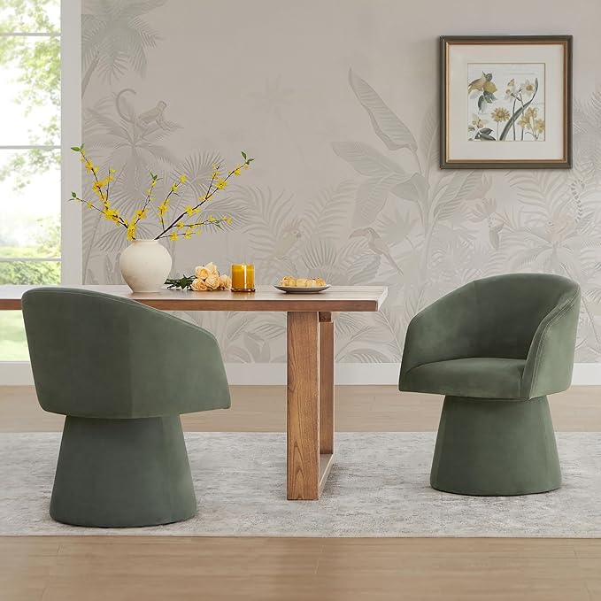 Swivel Dining Chairs Set of 1, Upholstered Mid Century Modern Deskchair with ...