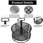 Marbrasse Mesh Desk Organizer, 360-Degree Rotating Multi-Functional Pen Holder, 4 Compartments Desktop Stationary Organizer, Home Office Art Supply Storage Box Caddy (Black)
