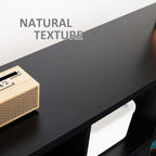 12 Cube Storage Organizer Bookshelf, Industrial Horizontal Bookcase, Accent Cubby Shelf, Media Console Table for Living Room, Home Office, 11.8" D x 47.6" W x 38.2" H, Black