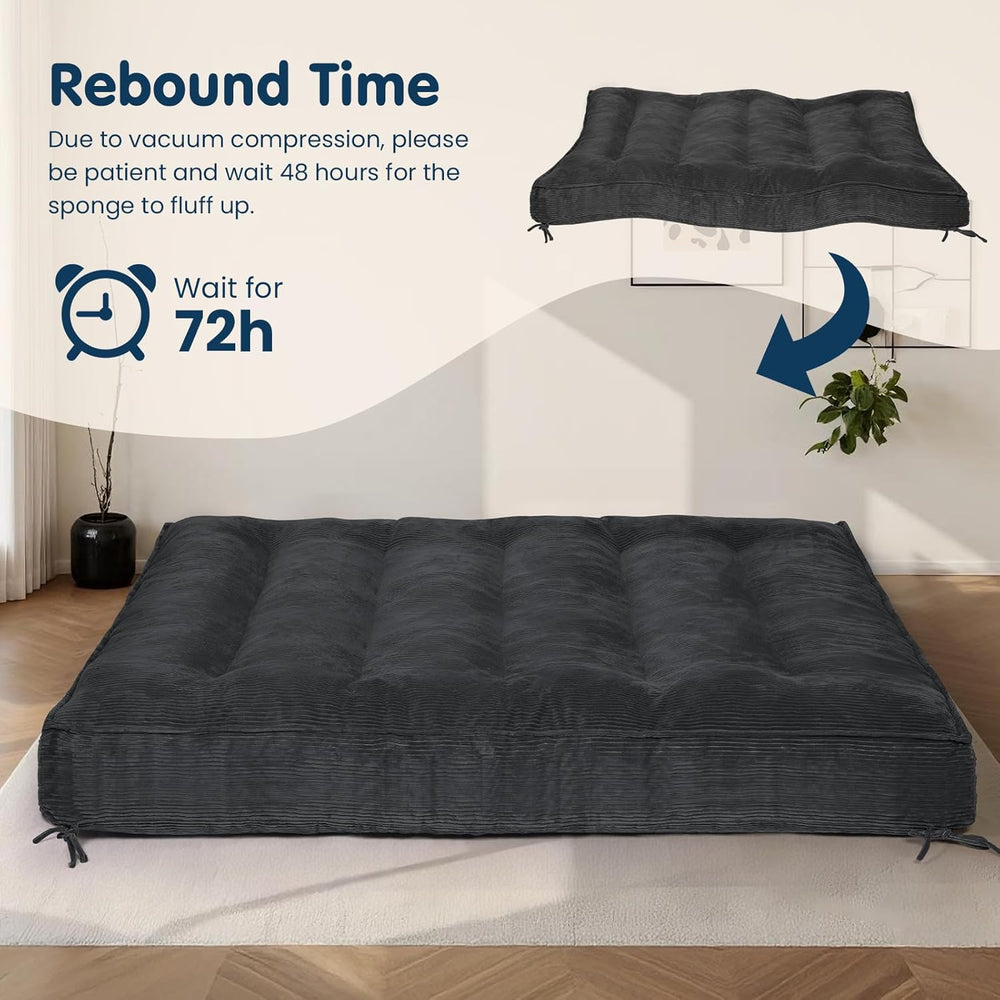 8 Inch Futon Mattress Full Size, Futon Floor Sofa Bed Foldable with Soft Cord...