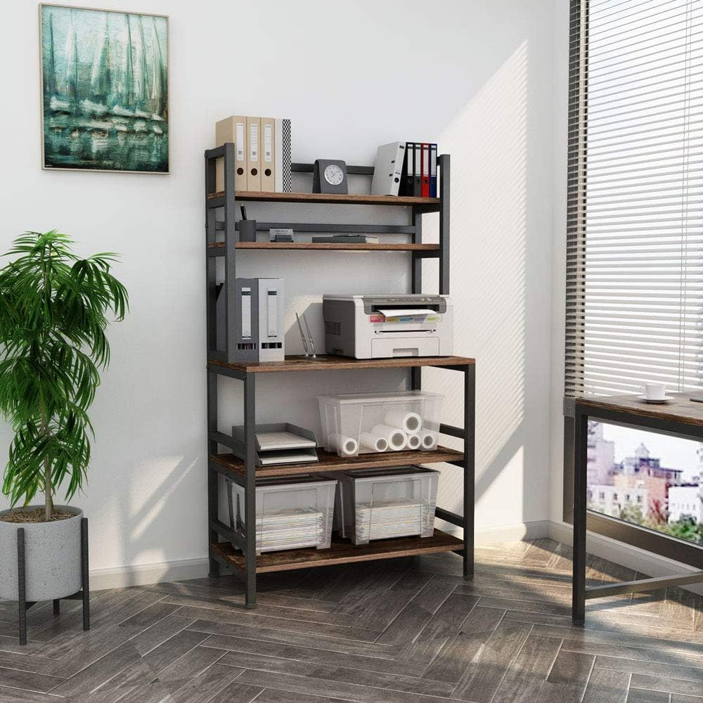 Tribesigns 5-Tier Kitchen Bakers Rack with Hutch, Industrial Microwave Oven S...