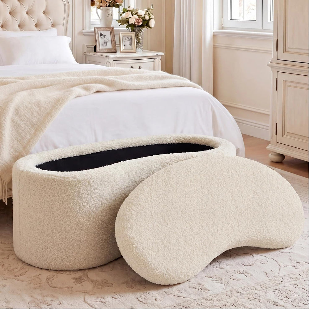 Zesthouse Storage Bench for Bedroom End of Bed, 39.4" Small Curved Entry...