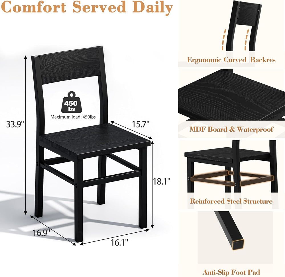 5-Piece Dining Table Set for 4 6 8, Large 55"-70.9" Extendable Dini...