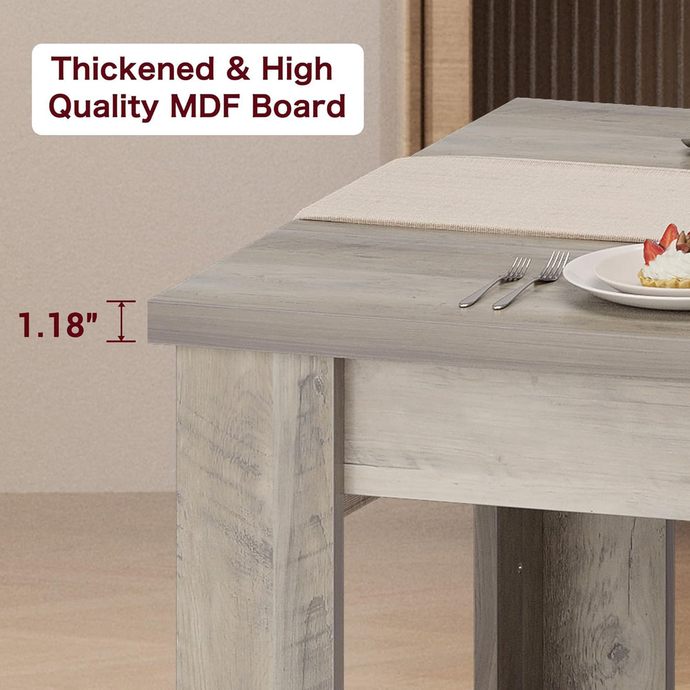 CABIHOME 63" Rectangular Dining Table for 4-6, Farmhouse Large Kitchen T...