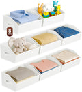 Large Closet Organizers and Storage Bins - 8 Pack Trapezoid Storage Baskets for Shelves, Foldable Fabric Baskets with Handles Ideal for Closet, Basket, Wardrobe and Shelf Storage, Light Grey