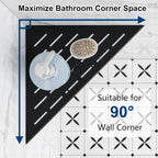 Corner Shower Shelves, 12” Recessed Tile Shower Shelf, 304 Stainless Steel Grout in Corner Tile Shower Shelves, No Drilling, Matte Black, 2 Pack