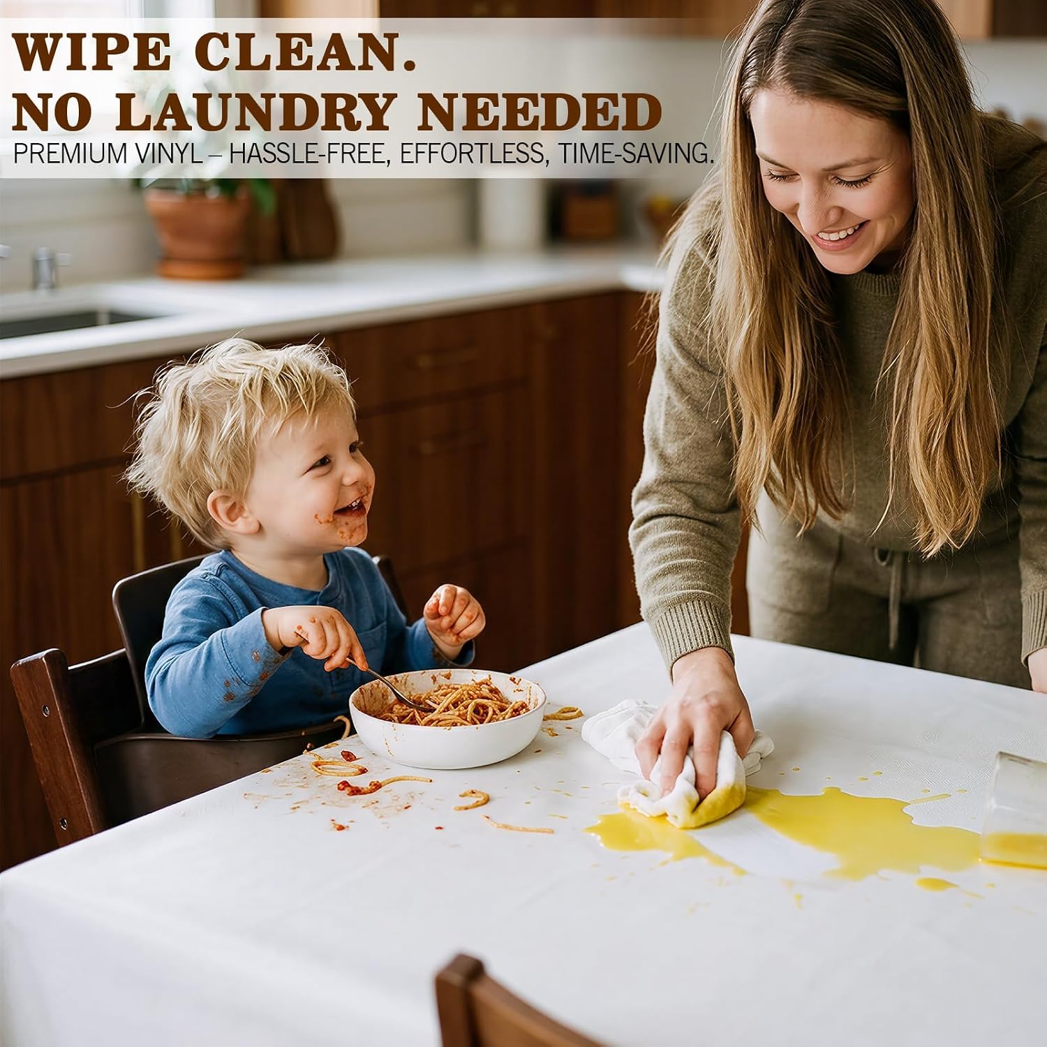 Heavy Duty Table Protector Pad with Flannel Backing for Dining Room | Waterproof Vinyl Tablecloth Easy to Clean & Trim, Scratch & Heat Resistant Table Cover, Reusable Pad 72" x 54" Rectangular