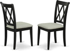 East West Furniture DUCL5-BLK-C 5 Piece Kitchen Table & Chairs Set Includes a Rectangle Dining Table and 4 Linen Fabric Dining Room Chairs, 36x60 Inch, Black