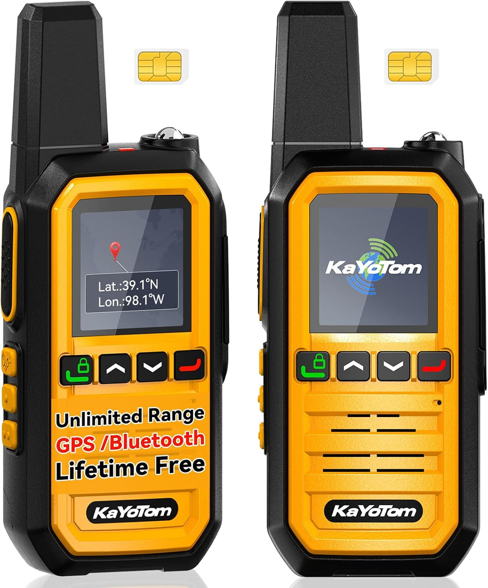 Lifetime Free GPS Rapid Long Range Walkie Talkies PoC Radios 2-Pack