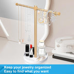 Necklace Stand Aesthetic Necklace Holder: 12.9" Glod Metal Necklace Organizer for Home Decor