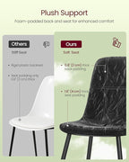 VASAGLE Set of 4 Dining Chairs, Dining Room Kitchen Chairs, Metal Frame, Adjustable Feet, Easy to Clean, Glacier-Textured PU Leather, for Kitchen, Ink Black UKDC188B01V1