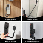 Magnetic Remote Leash Control Holder with Security Cable, Retractable Tidy Anti-lost Rope Organizer Easy Installation Stable Suitable for Projector TV Fan and Air Conditioner Remotes (2Pcs Black, S)