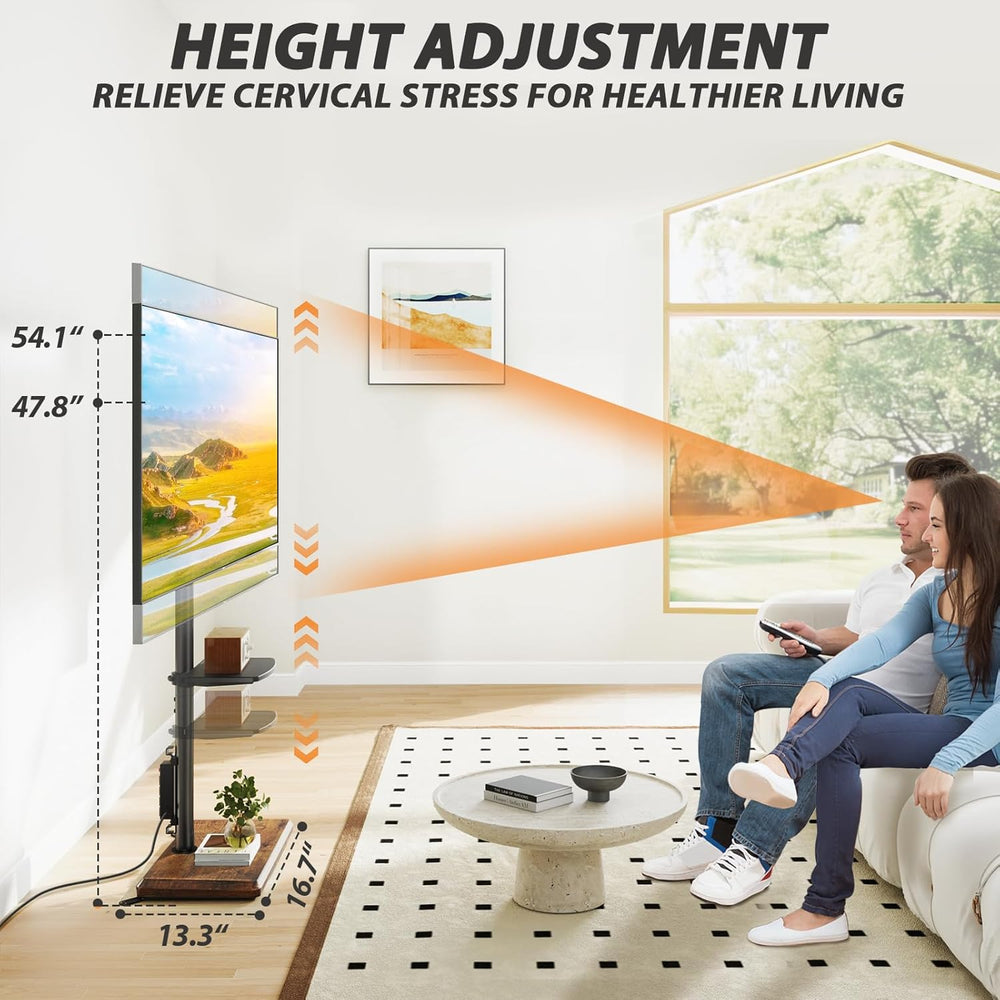 TVON Floor TV Stand with Power Outlet for 32-65 inch TVs up to 88 lbs | Swive...