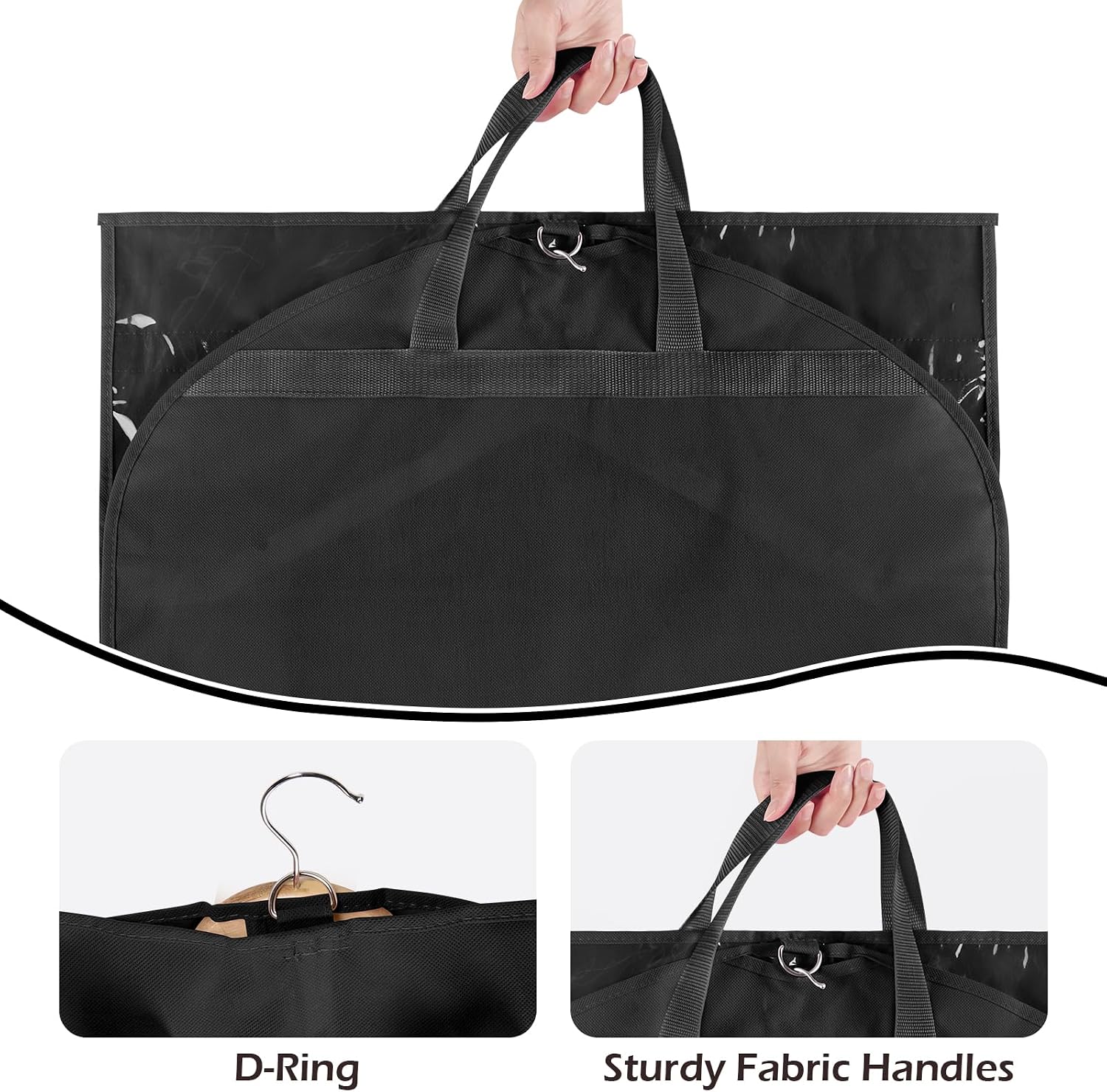 LOVEGRASS Kids Garment Bags for Dance with 4 Zipper Pockets, 3 Pack, Black | 40 Inch Dance Costume Garment Bag, Foldable Dance Competition Garment Bags for Hanging Clothes, Competitions & Travel