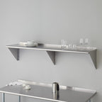 ROCKPOINT Stainless Steel Shelf 18 x 72 Inches 500lb, NSF Metal Commercial Shelves Wall Mount Floating Shelving with Backsplash for Restaurant, Kitchen, Home and Hotel, Silver