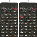 Hanging Jewelry Organizer Storage Earring Jewelry Storage Bag With 48 Pockets Necklace Bracelet Ring Glasses Accessory Display Rack (B80-Black)