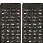 Hanging Jewelry Organizer Storage Earring Jewelry Storage Bag With 48 Pockets Necklace Bracelet Ring Glasses Accessory Display Rack (B80-Black)