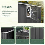 10x12 FT Metal Storage Shed,Outdoor Storage Building with Lockable Doors & 1 Vented Clear Window,Large Backyard Sheds,Waterproof Outside Storage Sheds