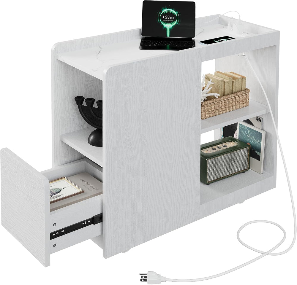 IDEALHOUSE Side Table with Wheels