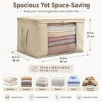 Storage Bags,Clothes Blanket Storage Bins Foldable Closet Organizers with Reinforced Handle for Home Dorm Storage and Organization,Fabric Bags for Organizing Sheets,Clothing (Beige,1)