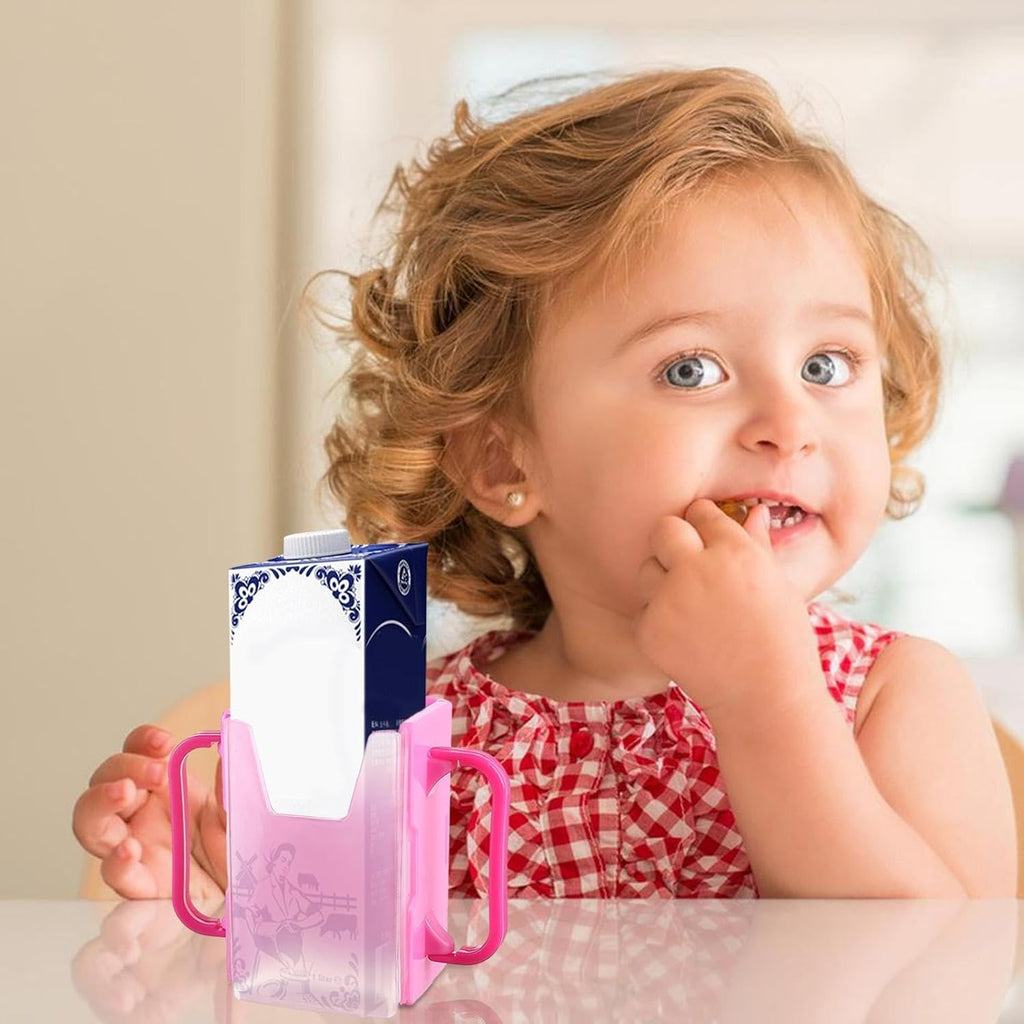 Generic Children's Milk Box Holder - No Spill, Extendable, Portable Juice Box Holder for Home, Car, Traveling