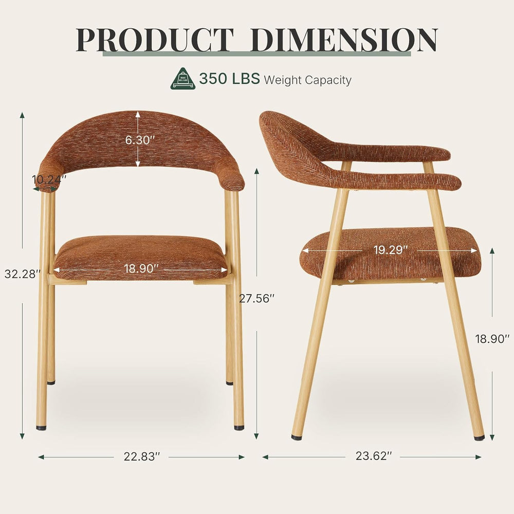 Dining Chairs Set of 4, Fabric Kitchen Side Chair for Living Room | Modern, U...