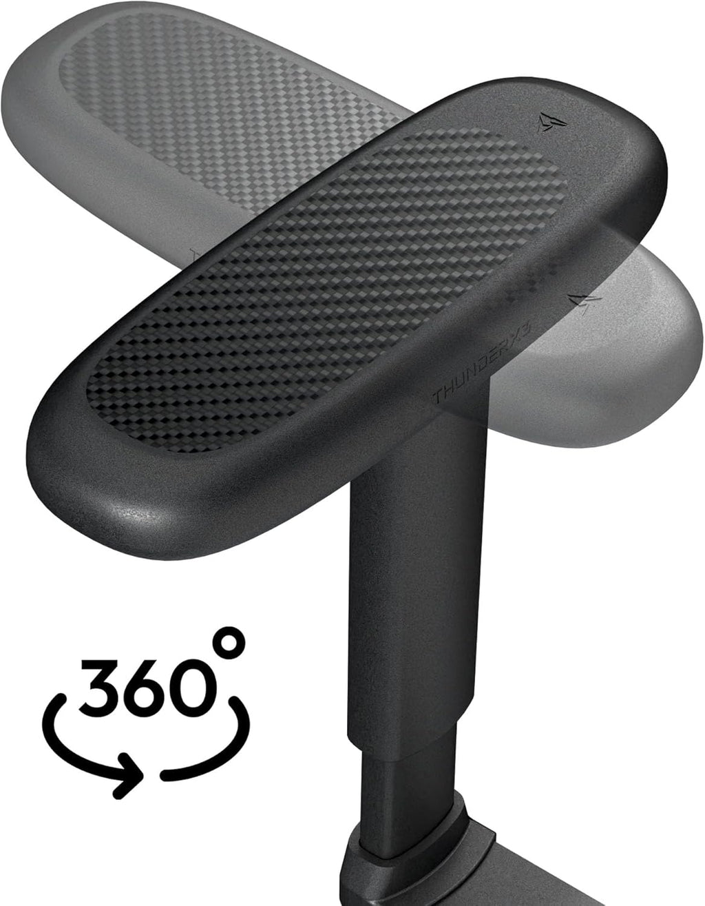 ThunderX3 Solo 360 Gaming Chair, for Adults Ergonomic Office Chair, High Back Desk Chair, Synchronous Tilt, 360-degree Adjustable Armrest, Adjustable Car Headrest, Leather, Modern Black