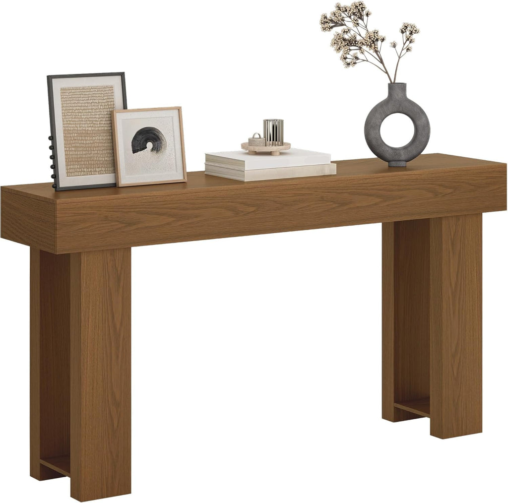 Gizoon 63 Inch Console Table, Narrow Long Sofa Table Behind The Couch, Farmhouse Wood Entryway Table for Entrance, Hallway, Living Room, Foyer, Easy Assembly, Dark Brown