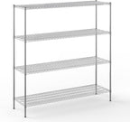 21" Deep x 72" Wide x 74" Height Wire Shelving Kit | 4-Tier | NSF Commercial Storage Rack Unit