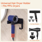 Dyson Hair Dryer Holder Wall Mounted, Hair Tool Organizer Self Adhesive Compatible with Blow Dryer Holder Aluminum HairDryer Holder Wall Mounted for Bathroom Black CHOCHOYAH