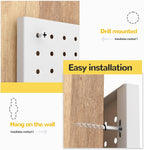 Peg Board,4 Pack Metal Peg Board Panels,White PegBoard Wall Organizer,16"x12" Small Tool Pegboard for Walls,Tools,Garage,Office,Kitchen
