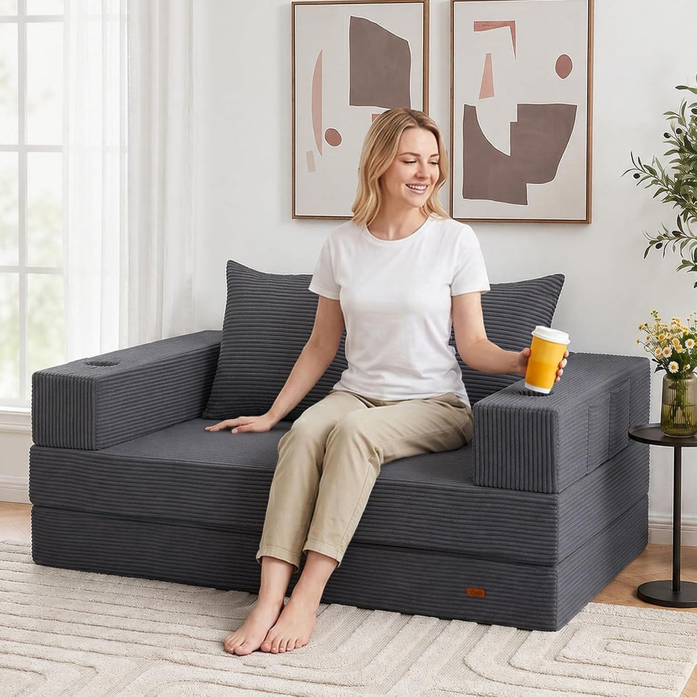 COMAX Futon Sofa Bed, Convertible Sofa Bed, Folding Couches | Low-Profile Sma...