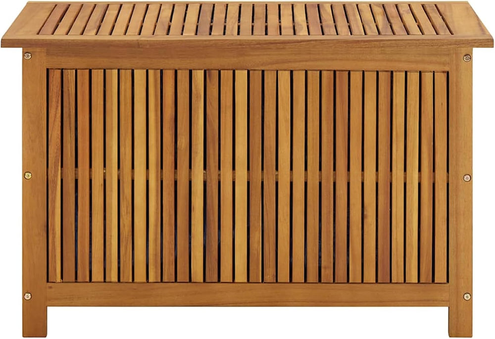Gecheer Garden Storage Box, Solid Acacia Wood Outdoor Storage Bench 90x50x58 ...