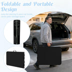 Fivenl 2 Pack 6 Feet Portable Folding Table Black, Steel Legs Fold-in-Half with Carrying Handle Rectangular Plastic Foldable Table for Party, Wedding, Camping, Picnic, Dining, Indoor Outdoor Events