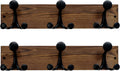SKOLOO 17-Inch Wood Coat Rack Wall Mount with 3 Triple Hooks - Ideal for Family Entrances, Classrooms, and Pet Supplies Storage - Perfect Coat Hooks for Wall,Charred Golden Brown, Pack of 2
