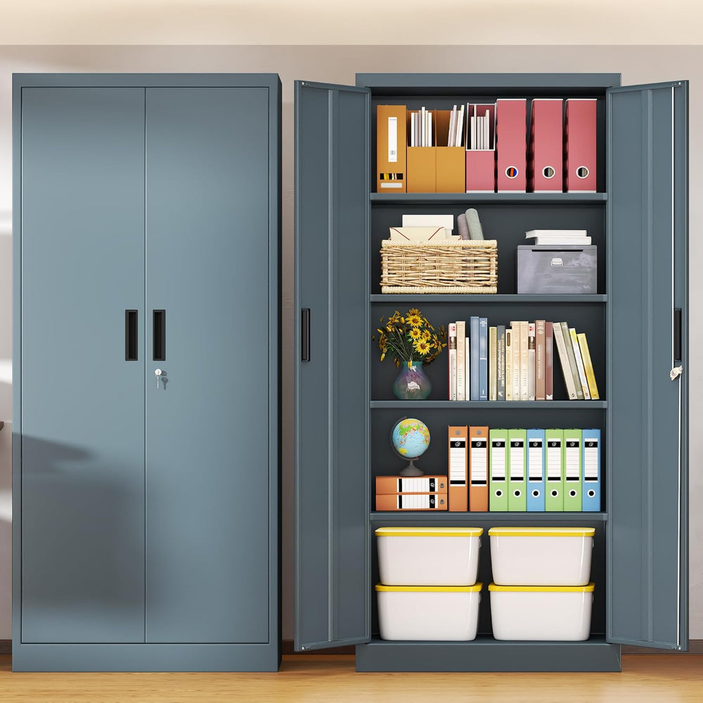 BESFUR Metal Storage Cabinet, 71" H Steel Locking Storage Cabinet with 2...