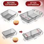 15 Pcs Extendable Clear Drawer Organizer, All Adjustable Vanity Storage Box, 2-Size Desk Drawer Organizer, Acrylic Storage Bins for Makeup, Bedroom Dressers Tool Organizer for Gadgets, Black