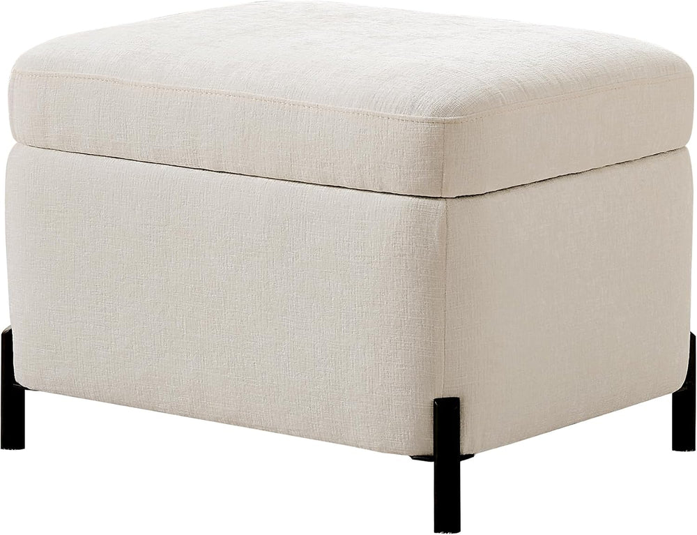 Zihanhome Chenille Storage Ottoman with Lift-Top Lid, Upholstered Ottoman Ben...