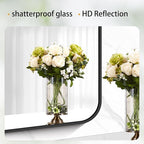 24" x 40"Bathroom Mirror, Matte Black Wall Mirror with Metal Frame, Decorative Rectangular Vanity Mirror for Bedroom Bathroom Living Room Entryway (Horizontal/Vertical)