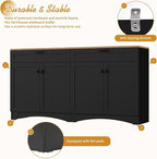 Ball & Cast Farmhouse TV Stand with 2 Drawers for TVs up to 70",Wood Grain Sideboard Buffet Cabinet w/Rustic Handles and Adjustable Shelf,Entertainment Center for Living Room,Bedroom,Black