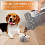 3-5Lbs Airtight Small Cat Dog Pet Food Storage Containers BPA Free, with Large Pour Spout/1 Measuring Cup/4 Safety Locks and Double-layer Silicone Strip (Olive Gray 2Pack