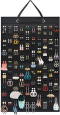 Earring Holder Organizer, Hanging Earrings Storage Display Holds Up to 300 Pairs for Women Girls-Black 1 Pack