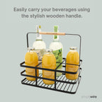 simplywire - Retro 6 Unit Milk Bottle Holder - (or Wine) - Flat Wire