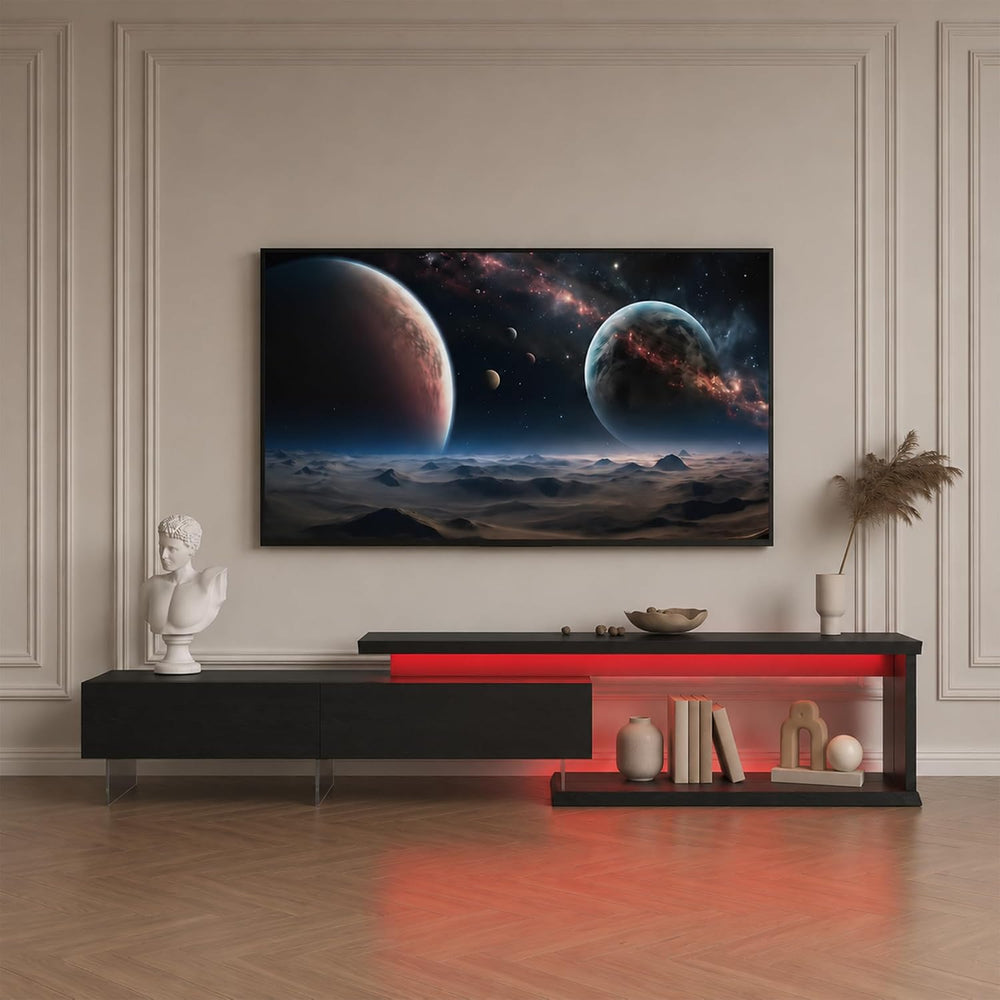 LED TV Stand for 65 75 85 Inch TV, Extendable Entertainment Center | 60 70 80...