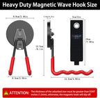 3-H Magnetic Wave Hooks Heavy Duty 2 Pack, Large Magnet Garage Hooks Heavy Duty and Strong Utility Magnetic Tool Holde for Hanging and organizing Garden Power Tool (Red
