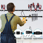 6 Pieces 18" Magnetic Tool Holder Strip, Black Magnet Bar, Metal Tool Organizer Rack for Garage Organization, Easy To Install in Workshop, Mounting Screws Included