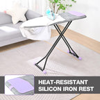 APEXCHASER Ironing Board with Iron Rest, Compact and Space Saver Iron Board, Extra Thick Cover, Height Adjustable, Wall Mount & Closet Hanger 13x43 Grey